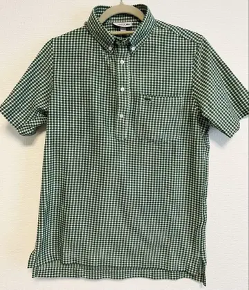 LACOSTE 그린 체크 피케 셔츠