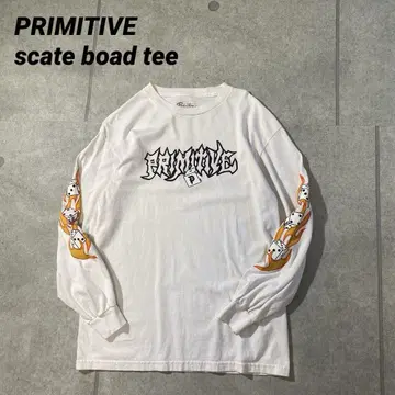 PRIMITIVE 스케이트보드 스트릿 롱T 화이트 M