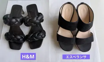 H&M 뜨개질 샌들 에스페란자 샌들 웨지솔 2종 세트
