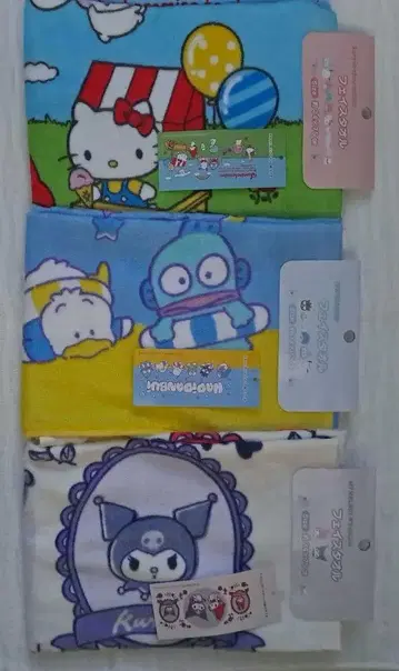 미사용 새상품 산리오 Sanrio 페이스 타월 3매