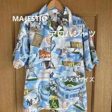 Majestic 뉴욕 양키스 알로하 셔츠 S 남성용