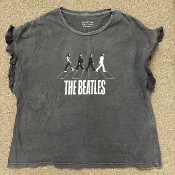 The Beatles 프릴 소매 티셔츠 다크 그레이