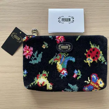 FEILER 페일러 꽃무늬 플리스 파우치 약 19cm x 13cm