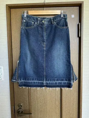 사카이 다크 블루 데님 스커트 사이드 지퍼