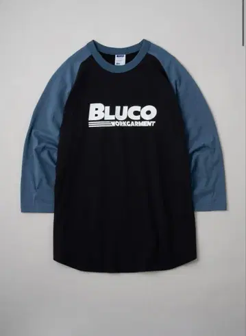 새상품 BLUCO RAGLAN 3/4 TEE - BWG 블랙 x 블루 L