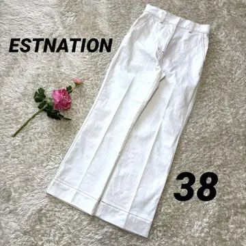 ESTNATION 에스트네이션 화이트 데님 팬츠 와이드 스트레이트