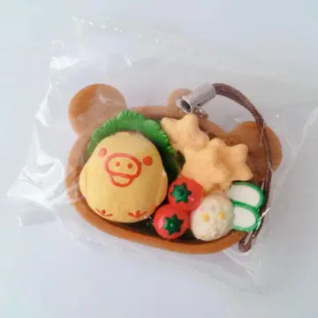 [레어] 가챠 리락쿠마 도시락 스트랩 키이로이토리 도시락 헤이세이 레트로