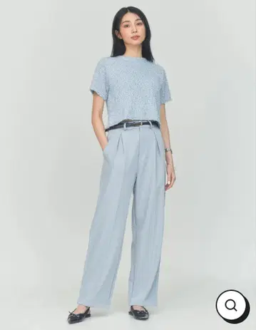 블루 파란 TUCK LONG PANTS 히아신스