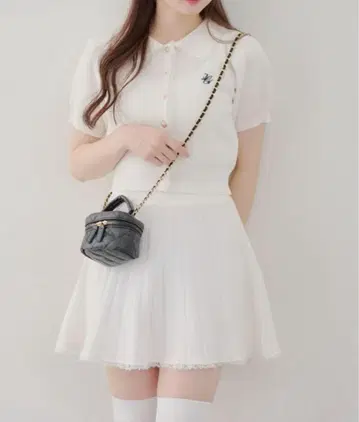 NICE CLAUP 원피스 니트 셋업 스커트 가디건