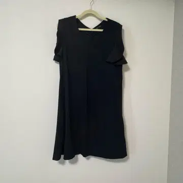 YOKO CHAN 블랙 프릴 슬리브 원피스