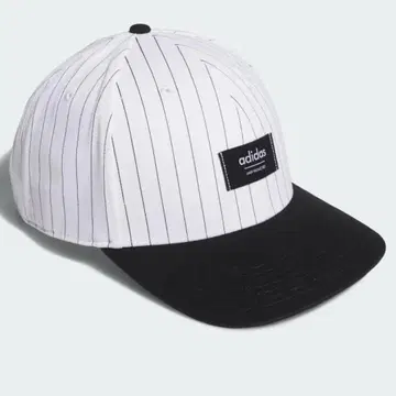 adidas 스트라이프 캡 화이트/블랙