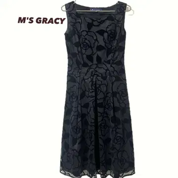 M'S GRACY 엠즈 그레이시 장미 모티브 원피스 블랙