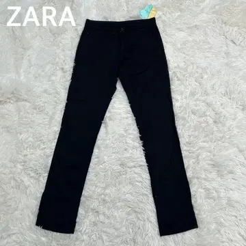 ZARA MAN 자라 남성용 테일러드 치노 팬츠 블랙 스트레치