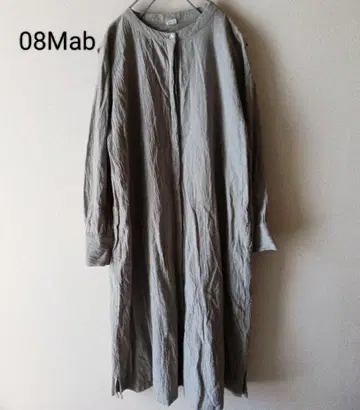 08Mab 08맵 원피스 코튼 린넨 넉넉한 밴드 카라