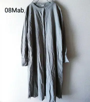 08Mab 08맵 원피스 코튼 린넨 넉넉한 밴드 카라