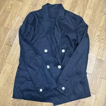 IENA 더블 린넨 혼방 자켓 38 네이비