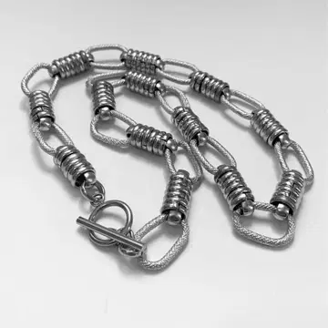 만텔 체인 디자인 목걸이 체인 실버 13mm