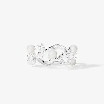 apm Monaco FLOWER RING WITH PEARLS
