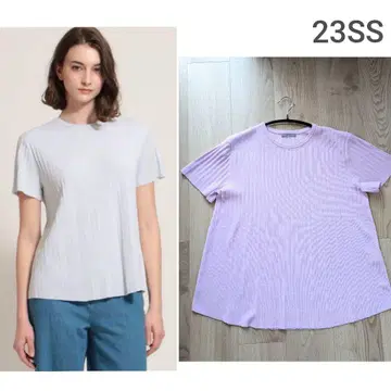새상품급 theory luxe 23SS 리브 썸머 니트 라벤더