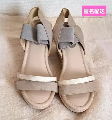 베이지 스트랩 샌들 힐 8cm