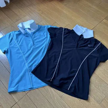 Nike 피케 셔츠 2장 세트 스카이블루 블랙