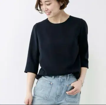 MUSE Deuxieme Classe 트리아세 조젯 블라우스 블랙