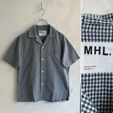 MHL. 깅엄 체크 오픈 카라 셔츠 MARGARET HOWELL