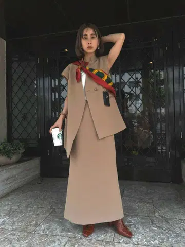 Ameri OTONA WRAP VEST SET UP DRESS