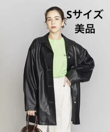 BEAUTY&YOUTH 인조 가죽 오픈 카라 자켓 사이즈 S