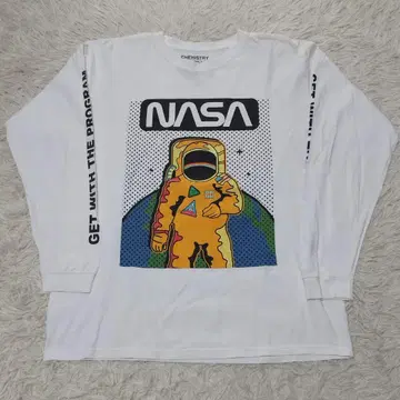 CHEMISTRY NASA 롱T L 사이즈 화이트 멕시코제