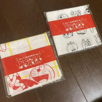 지유 + ASOKO 도라에몽 손수건 2종 세트 새상품