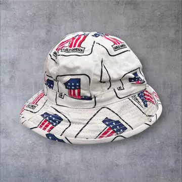 버킷햇 USA제 할리데이비슨 화이트 L