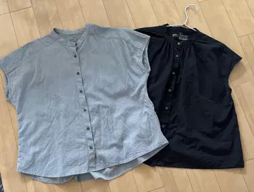 MUJI 프렌치 슬리브 블라우스 2종 세트