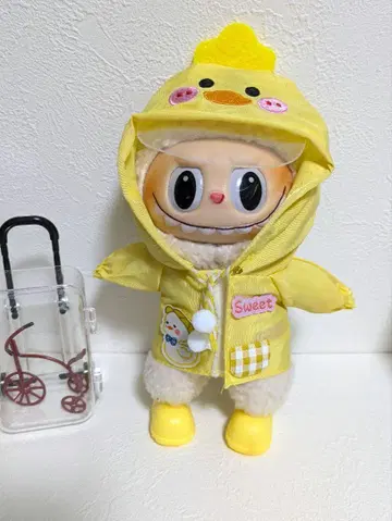Labubu 라부부 의류 갈아입히기 병아리 레인코트 레인부츠 2세트