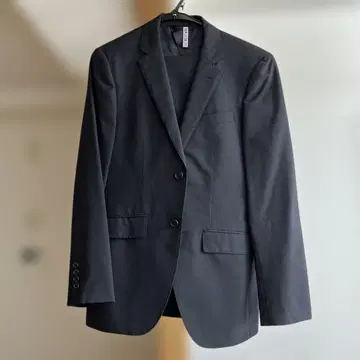 블랙 비즈니스 정장 투버튼