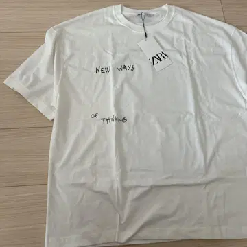 ZARA NEW WAYS OF THINKING 티셔츠 M 사이즈 화이트