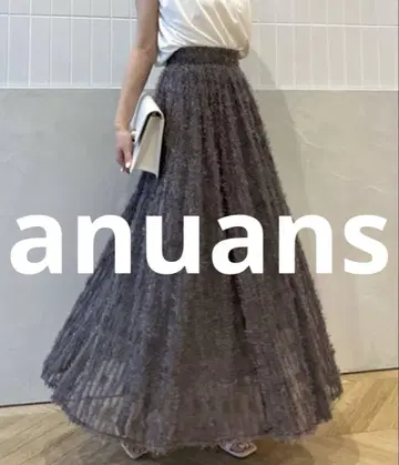 거의 미사용 anuans 플레어 스커트 SMALL 차콜 그레이