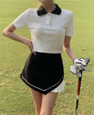 셋업 골프웨어 미니 스커트 + 피케 셔츠