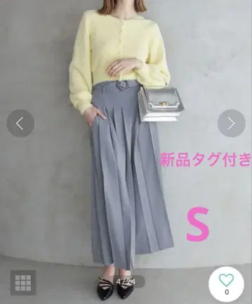 머큐리 듀오 하이웨스트 플리츠 팬츠 택 포함 새상품 S