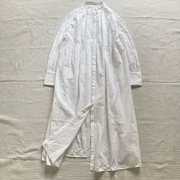 SNIDEL 스나이델 셔츠 원피스 둥근넥 개더 맥시 길이 루즈핏