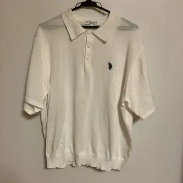 U.S. POLO ASSN. 화이트 니트 피케 셔츠 L 사이즈