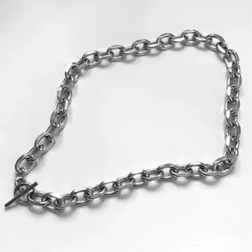 만텔 목걸이 사각형 체인 목걸이 실버 11mm 45cm