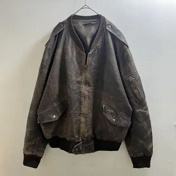 '유럽 빈티지 가죽 자켓 라이더 MA1 유로 80s