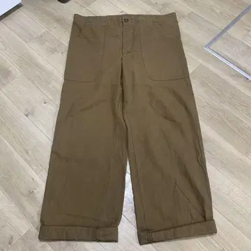 tradetex 브라운 와이드 팬츠 앞면 포켓 부착