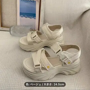 베이지 스포츠 샌들 24.5cm