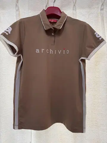 아르치비오 반팔 피케 셔츠 브라운 새상품급 가을 컬러