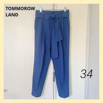 투모로우랜드 슬랙스 팬츠 파랑 블루 리본 포함 XS S 34