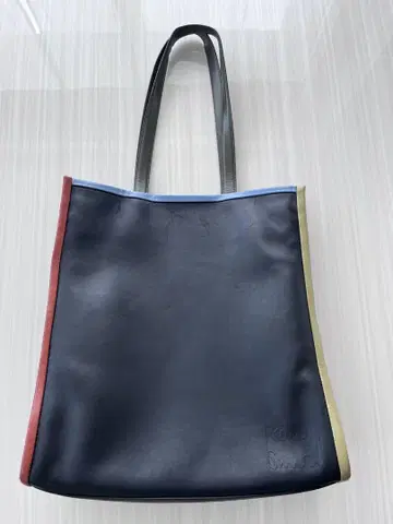 Paul Smith/대비 파이핑 가죽 토트백/블랙