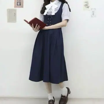 핀트 데님 점퍼 스커트