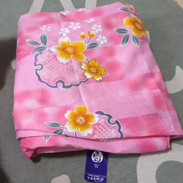 이와키야 오리지널 꽃무늬 핑크 유카타 택 포함 새상품